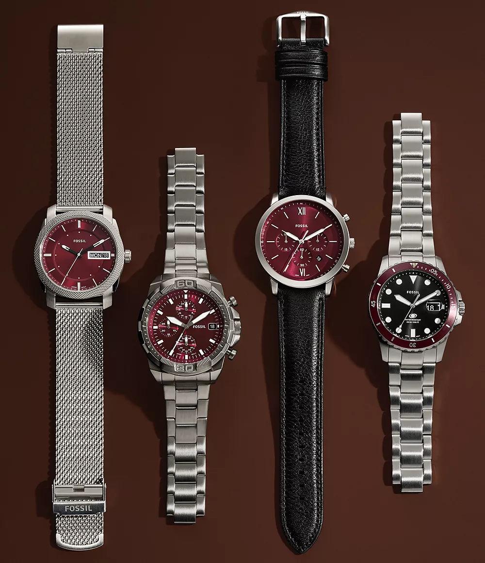 Fossil red 2025 dial watch