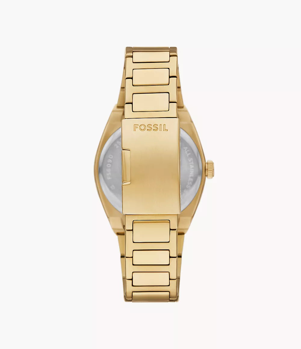 Fossil Everett Three-Hand Date Gold-Tone Stainless Steel Watch