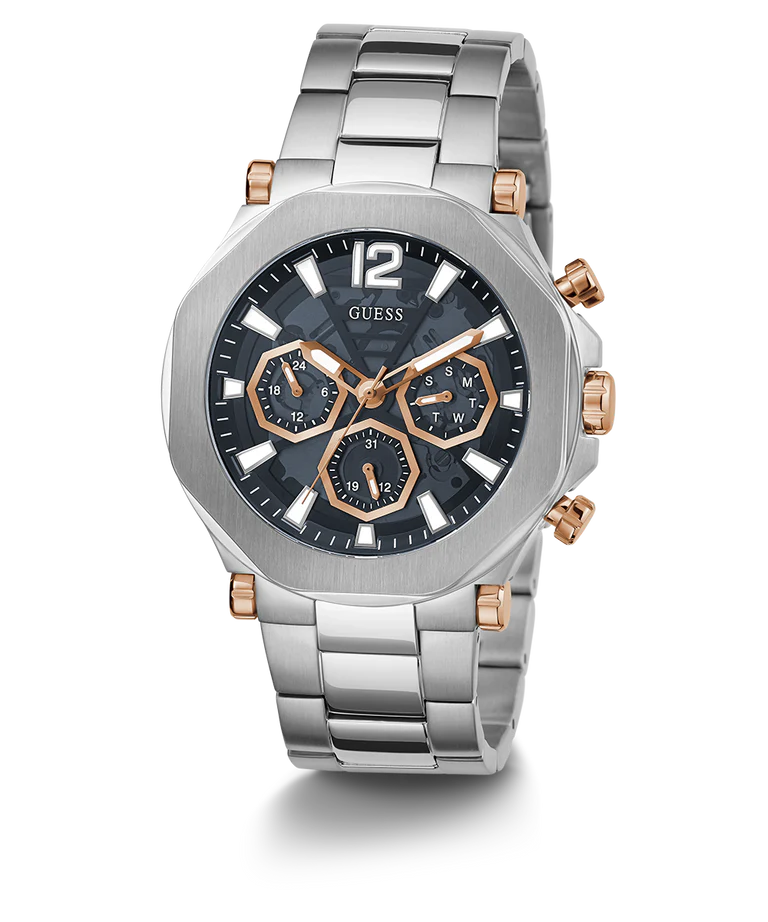 GUESS Men's Silver Tone Multi-Function Watch