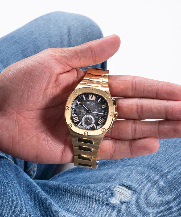 GUESS Men's Gold Tone Multi-function Watch