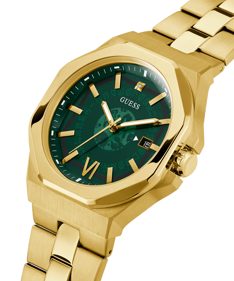 GUESS Men's Gold Tone Date Watch