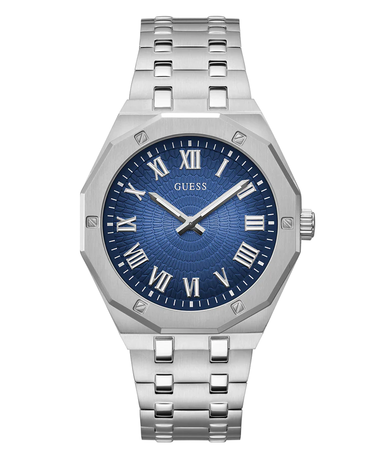 GUESS Men's Silver Tone Analog Watch