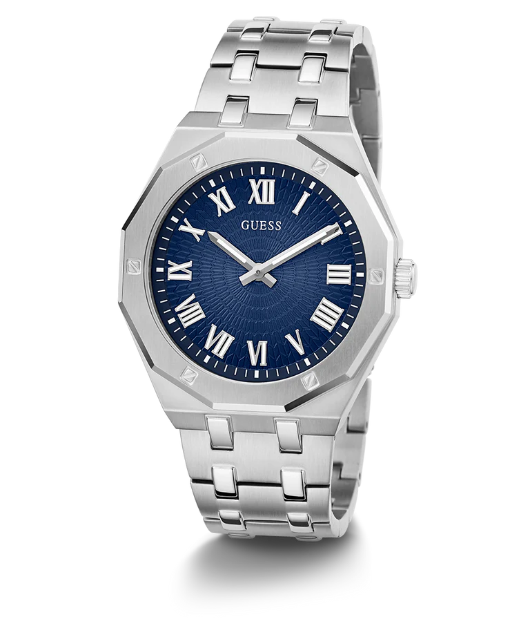 GUESS Men's Silver Tone Analog Watch