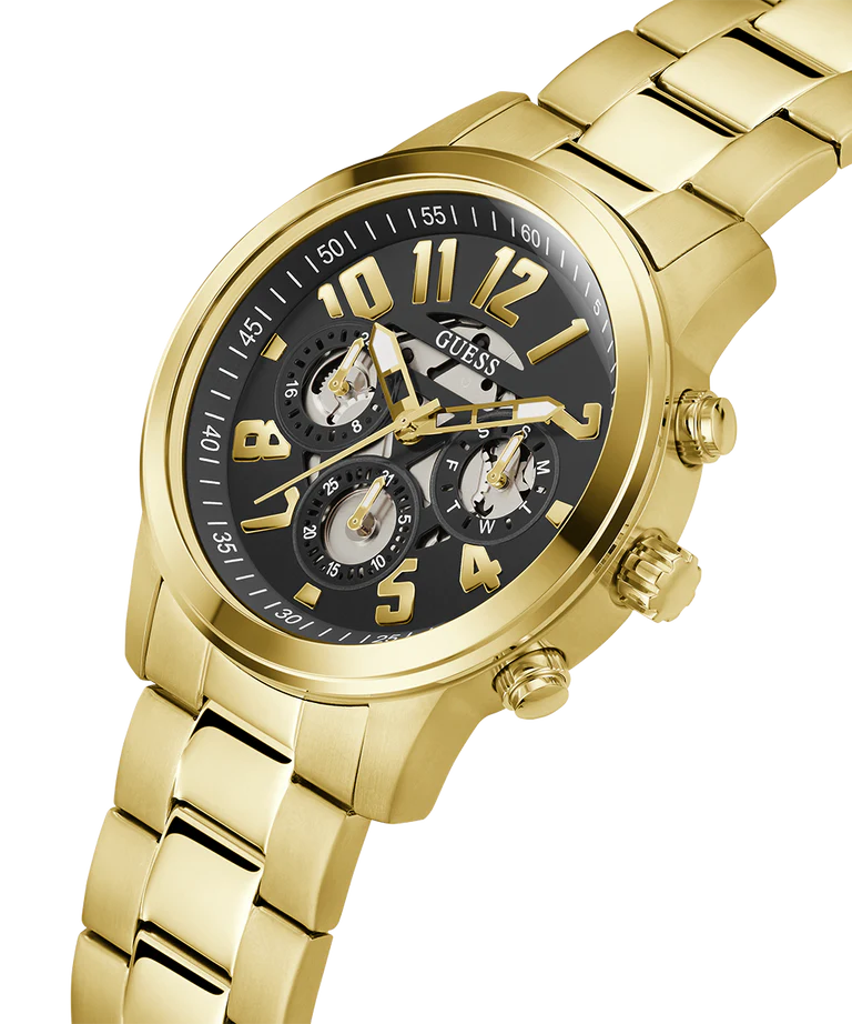 GUESS Men's Gold Tone Multi-Function Watch