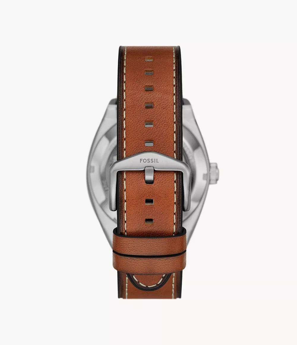 Fossil Everett Automatic Brown Leather Watch