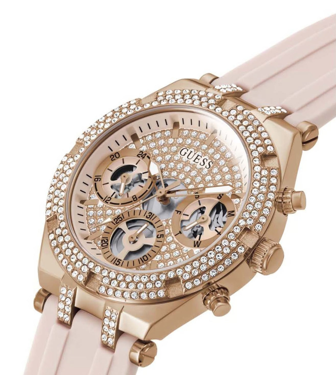 GUESS HEIRESS Women Rose Gold Round Dial Analog Watch