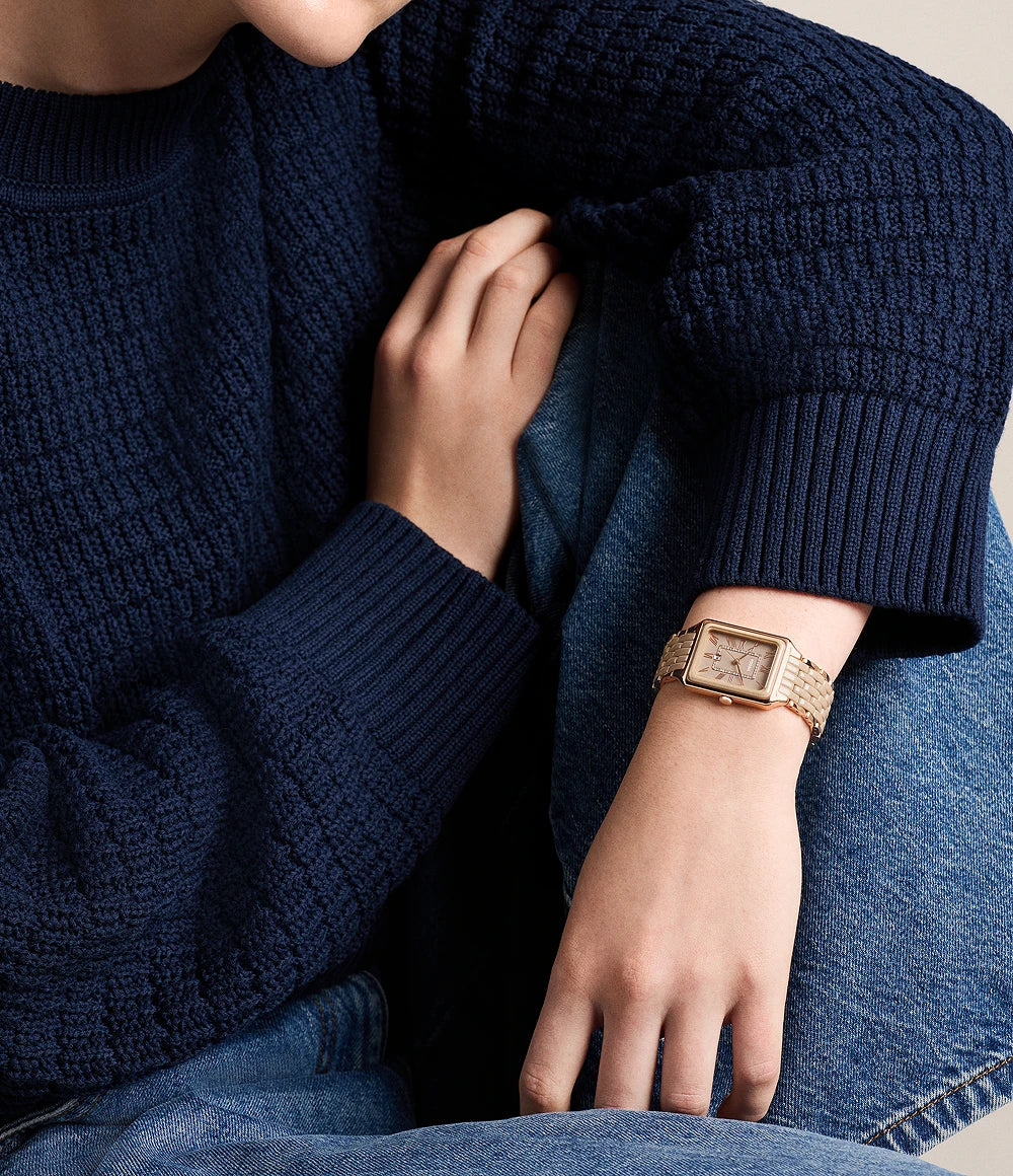 Fossil Raquel Three-Hand Date Rose Gold-Tone Stainless Steel & Salted Caramel Ceramic Watch