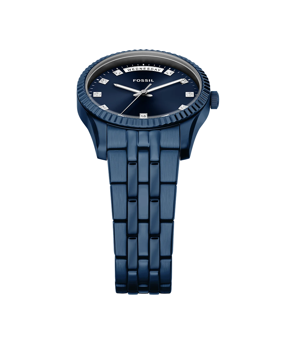 Fossil Scarlette Three-Hand Navy Stainless Steel Watch
