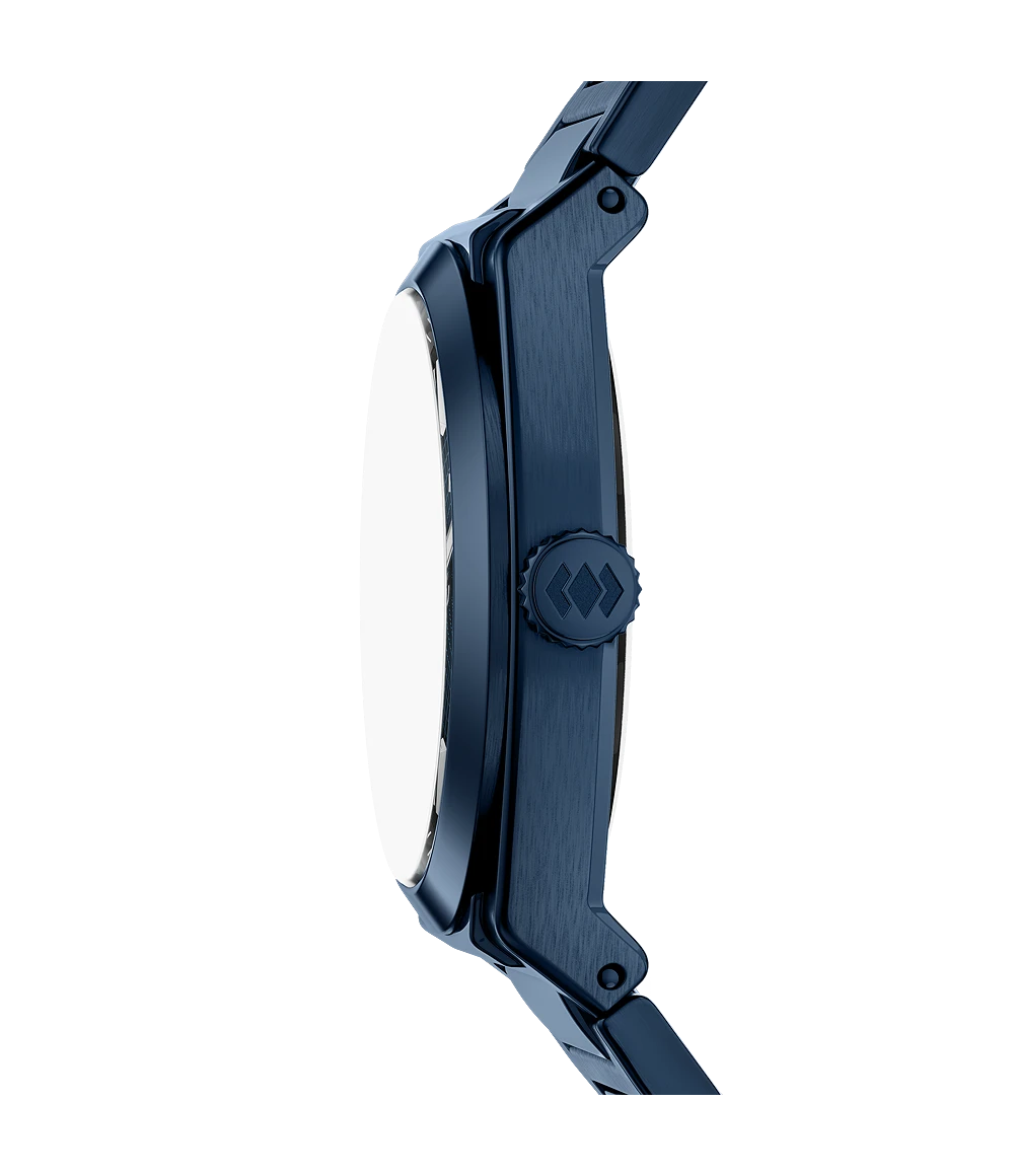 Fossil Everett Three-Hand Navy Stainless Steel Watch